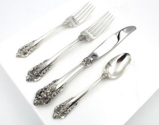 WALLACE SILVER GRAND BAROQUE (STERLING,  1941) 4 PIECE PLACE SETTING NR 5446 - 5 3