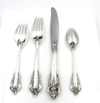 WALLACE SILVER GRAND BAROQUE (STERLING,  1941) 4 PIECE PLACE SETTING NR 5446 - 5 4
