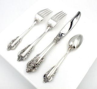 WALLACE SILVER GRAND BAROQUE (STERLING,  1941) 4 PIECE PLACE SETTING NR 5446 - 5 6