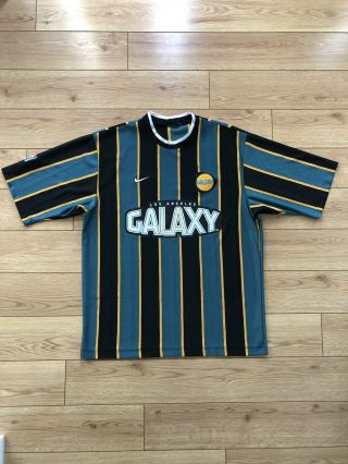 Vintage 1997 Nike La Galaxy Mls Soccer Jersey Away Made In Usa Men 