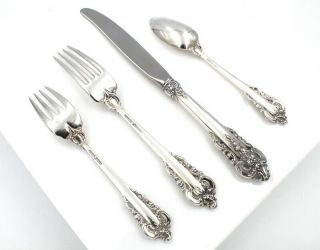 WALLACE SILVER GRANDE BAROQUE (STERLING,  1941) 4 PIECE PLACE SETTING NR 5446 - 2 6