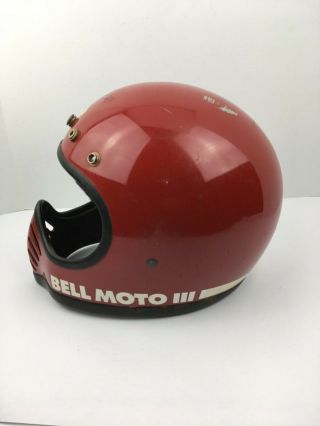 1975 Bell Moto 3 Red Helmet Vintage 75 7 1/2 - 60 CM 2