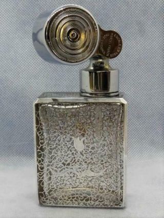 Vtg Marcel Franck Escale Sgdg Deco Silver Overlay Perfume Bottle Atomizer France