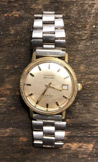 Longines Admiral 5 Star Vintage Watch Wristwatch - Date Silver Gold Antique