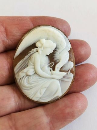 Antique Victorian Cameo,  Hebes,  Hand Carved