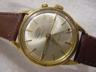 Vintage Gold Fd Large Antique Art Deco Vulcain Cricket Mechanical Alarm Watch