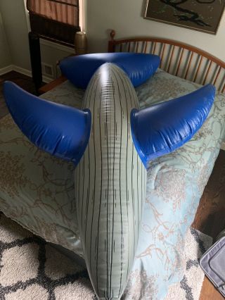 Inflatable Intex 1986 Vintage Large 96” Blue Whale Ride on Pool Toy 3