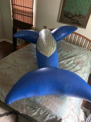Inflatable Intex 1986 Vintage Large 96” Blue Whale Ride on Pool Toy 7