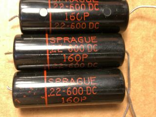 4 Vintage Sprague Black Beauty.  22 uf 600v Capacitors 160P TEST GREAT 3