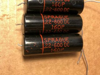 4 Vintage Sprague Black Beauty.  22 uf 600v Capacitors 160P TEST GREAT 4
