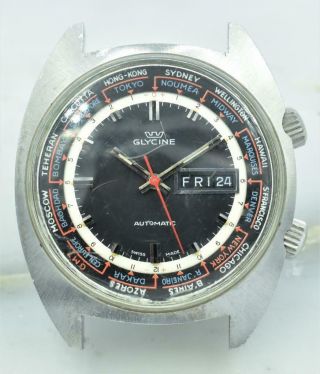 Ultra Rare Glycine Airman World Time Compressor Wristwatch,  A.  Schild