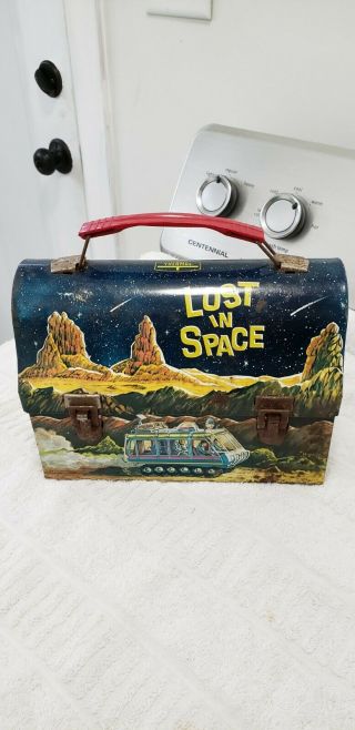 Vintage 1967 Lost In Space Dome Lunchbox W/thermos