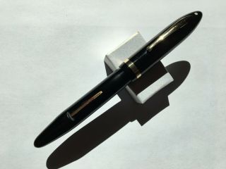 Oversize Vintage Sheaffer Balance Black Lever Fill Fountain Pen - Gold Nib