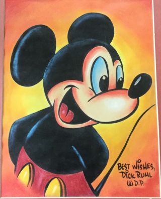 Vintage Disney Mickey Mouse Art Illustration Dick Ruhl Extremely Rare