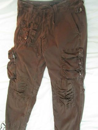 Vintage Mens Polo Ralph Lauren Cargo Pants 33 X 30 In Brown Khaki Twill Military