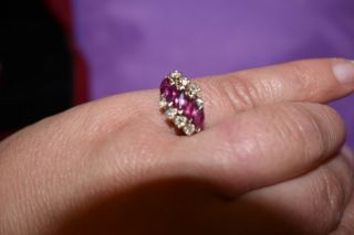 Vintage 14K white gold ruby and diamond ring 2