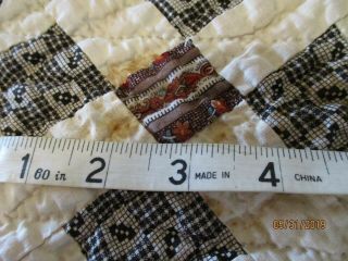 VTG hand pieced quilt red & white Bear Claw 74 
