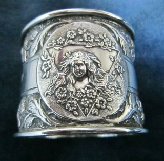 Antique Solid Silver Decorative Napkin Ring - 1901