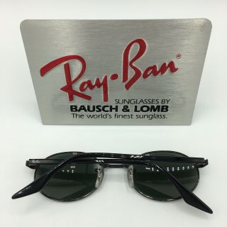 Vintage Ray Ban Bausch And Lomb Black W2775 Oval Round G15 Sunglasses NOS 5