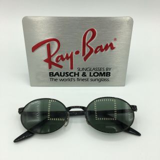 Vintage Ray Ban Bausch And Lomb Black W2775 Oval Round G15 Sunglasses NOS 6