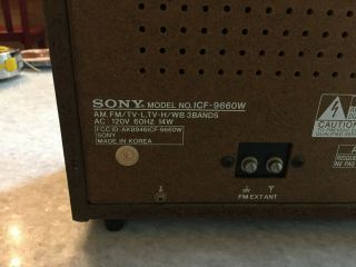 Vintage Sony Tabletop Radio | AM FM WB TV | ICF - 9660W | | 8