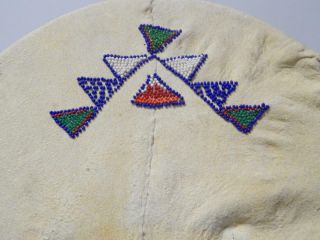 VINTAGE infant sized SHOSHONE INDIAN beaded hide CRADLEBOARD - WILLOW BACK 3