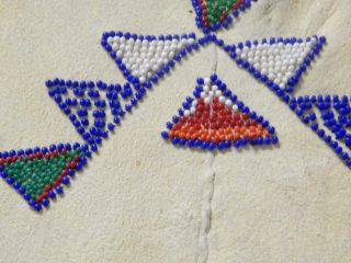 VINTAGE infant sized SHOSHONE INDIAN beaded hide CRADLEBOARD - WILLOW BACK 4