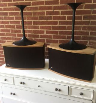 Pair Vintage Bose 901 Series Vi Speakers W/ Black Tulip Stands.  No Equalizer.