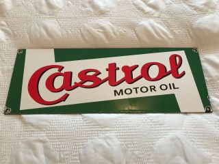 Vintage Castrol Porcelain Motor Oil Sign,  Gas Station,  Lubester,  Rack Plate