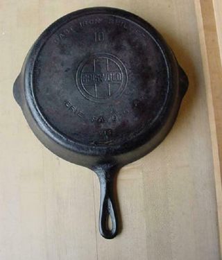 Antique Griswold Cast Iron Skillet Frying Pan No.  10 Erie Pa,  716