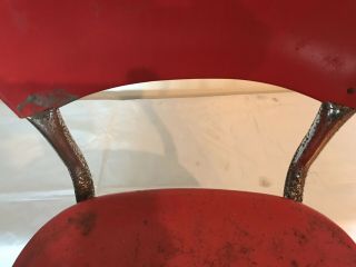 Vintage Cosco Step Stool Chair Fold Out Red Chrome Metal Industrial 5