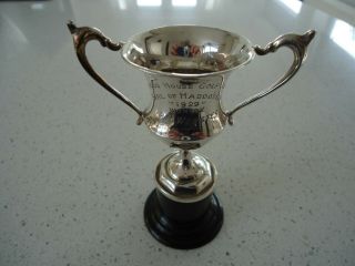 Vintage Silver Golf Trophy/Cup.  LONDON 1927.  Awarded in 1929. 6