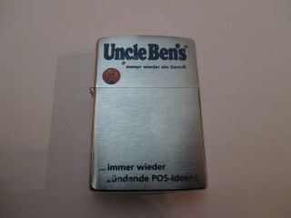 Very Rare Vintage Promotional Zippo Lighter For Uncle Ben 
