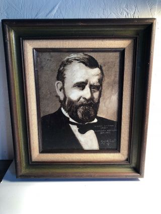 Vtg Oil Painting Art Portrait Alfred Zeller - Ulysses Simpson Grant