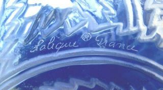 Vintage signed LALIQUE FRANCE PINSONS bird sparrow crystal center piece bowl 5