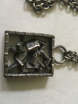 Rare vintage Danish,  Mid Century,  Jacob HULL,  HUGE heavy necklace 144g 5