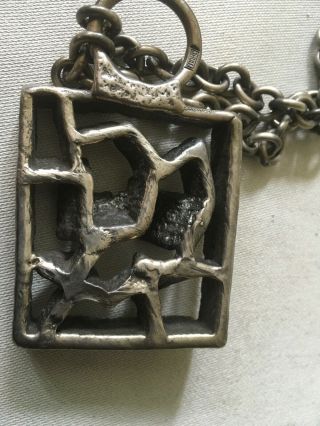 Rare vintage Danish,  Mid Century,  Jacob HULL,  HUGE heavy necklace 144g 8
