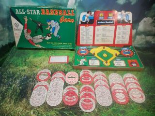 Vintage All - Star Baseball Cadaco Game 1962 With 53 Discs Ethan Allen