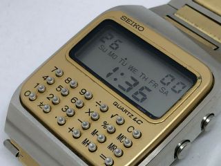 Vintage Seiko Calculator C153 - 5007 Quartz Lc - Gold Plated & Steel - Ok
