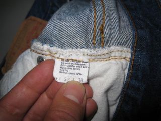 Vintage Levi ' s 501 Redline Selvedge Jeans Tag Size 28 X 38 6