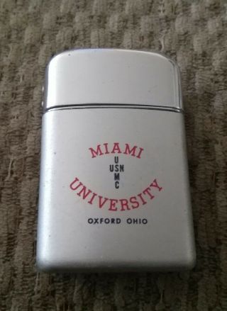 Vintage 1960s Miami Of Ohio University Lighter,  Great.  Old Stock