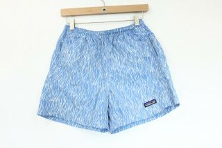 Patagonia Vintage Women Shorts Sz Small Hiking Running Pockets Blue Nylon