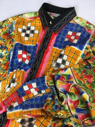 GIANNI VERSACE VERSUS VINTAGE ' 96 TROPICAL PARADISE PRINTED SHIRT MEN ANIMAL 4