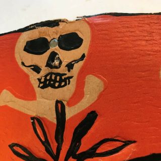 Old Vintage Halloween Cardboard Diecut Die Cut Beistle Pirate Skulls 1930s - 1950s 4