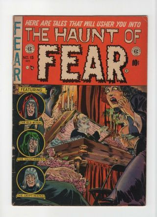 Haunt Of Fear 15 Fn 6.  0 Vintage Ec Comic Old Witch Crypt - Keeper Golden Age 10c