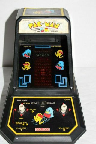 Vintage 1981 Coleco Midway Table Top Mini Pac Man Arcade Game