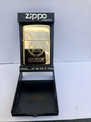 Nos Vintage Arctic Cat Zippo " Gold Plated " Lighter Rare