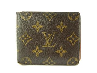 Authentic Louis Vuitton Monogram Wallet Bi - Fold M60930 Billets 9 Vintage Lv