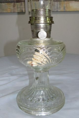 Aladdin Washington Drape Bell Stem Kerosene Oil Lamp Glass Model B Burner Vtg