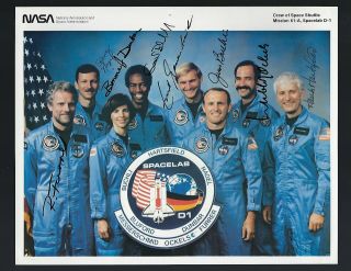 Sts - 61a Full Crew Signed Vintage Nasa Litho Furrer.  Space